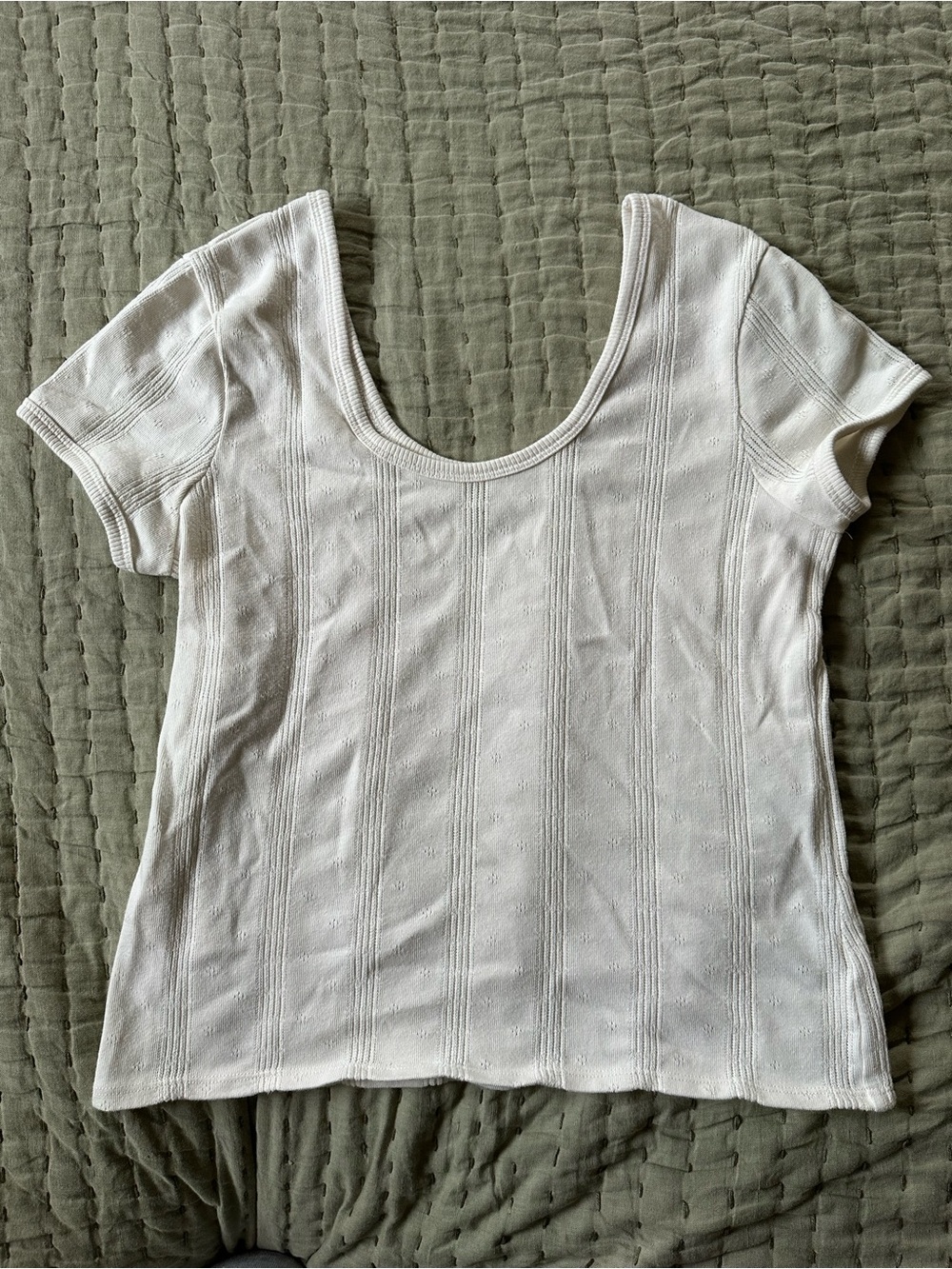 Madewell Classic Cream Scoop Neck Women's Top